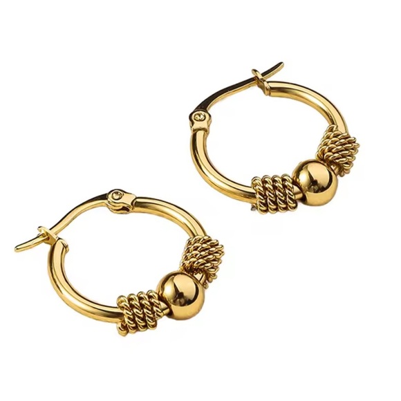 Gold Earrings hoops relaxing - Picture 6 of 6